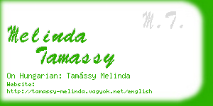 melinda tamassy business card