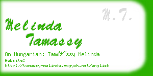 melinda tamassy business card